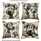 1/4pcs Dog-Patterned Pillowcases