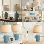 21'' (2) Coastal Ceramic Lamps