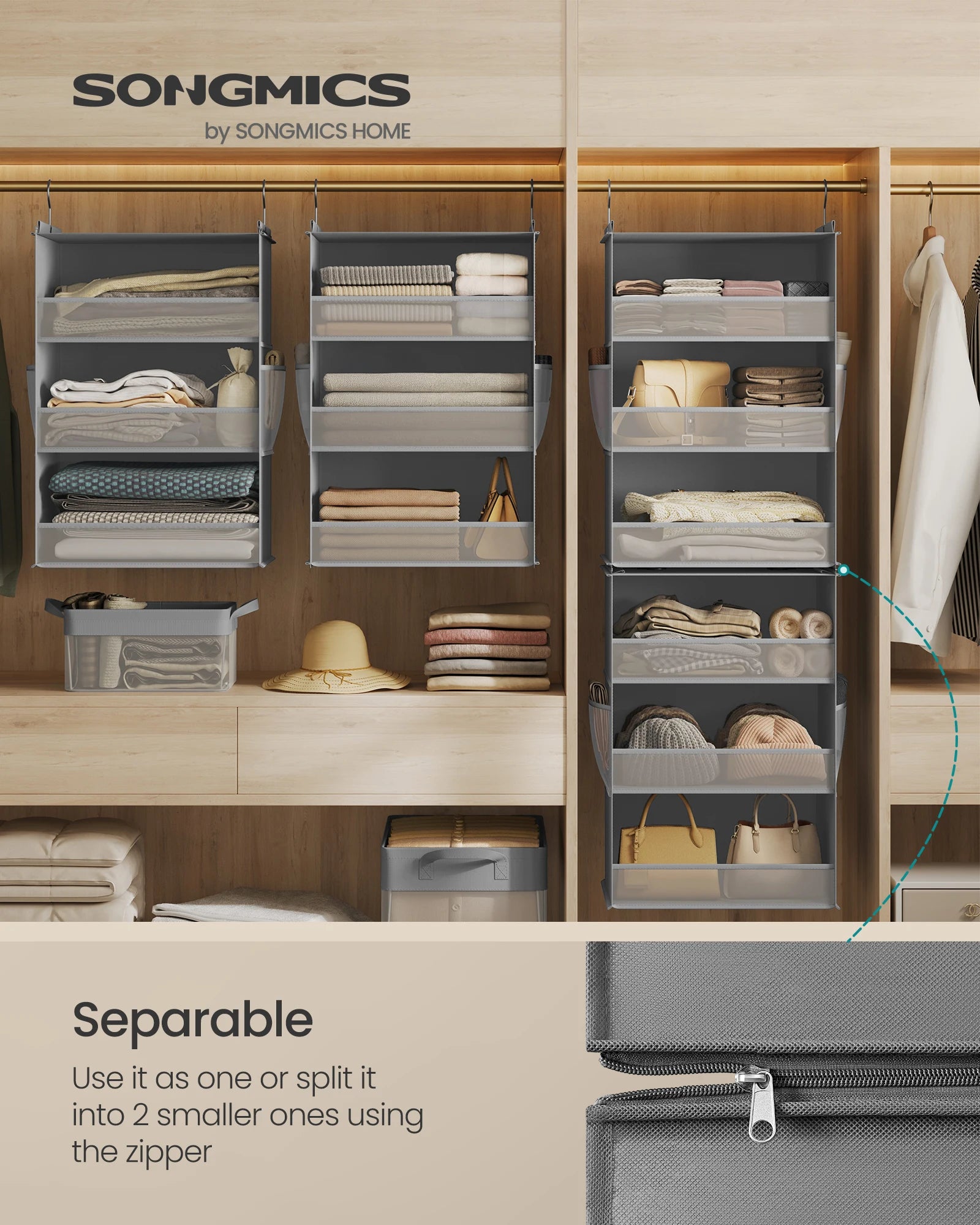 Hanging Closet Organizer/ 6-Tier Fabric Storage Shelf