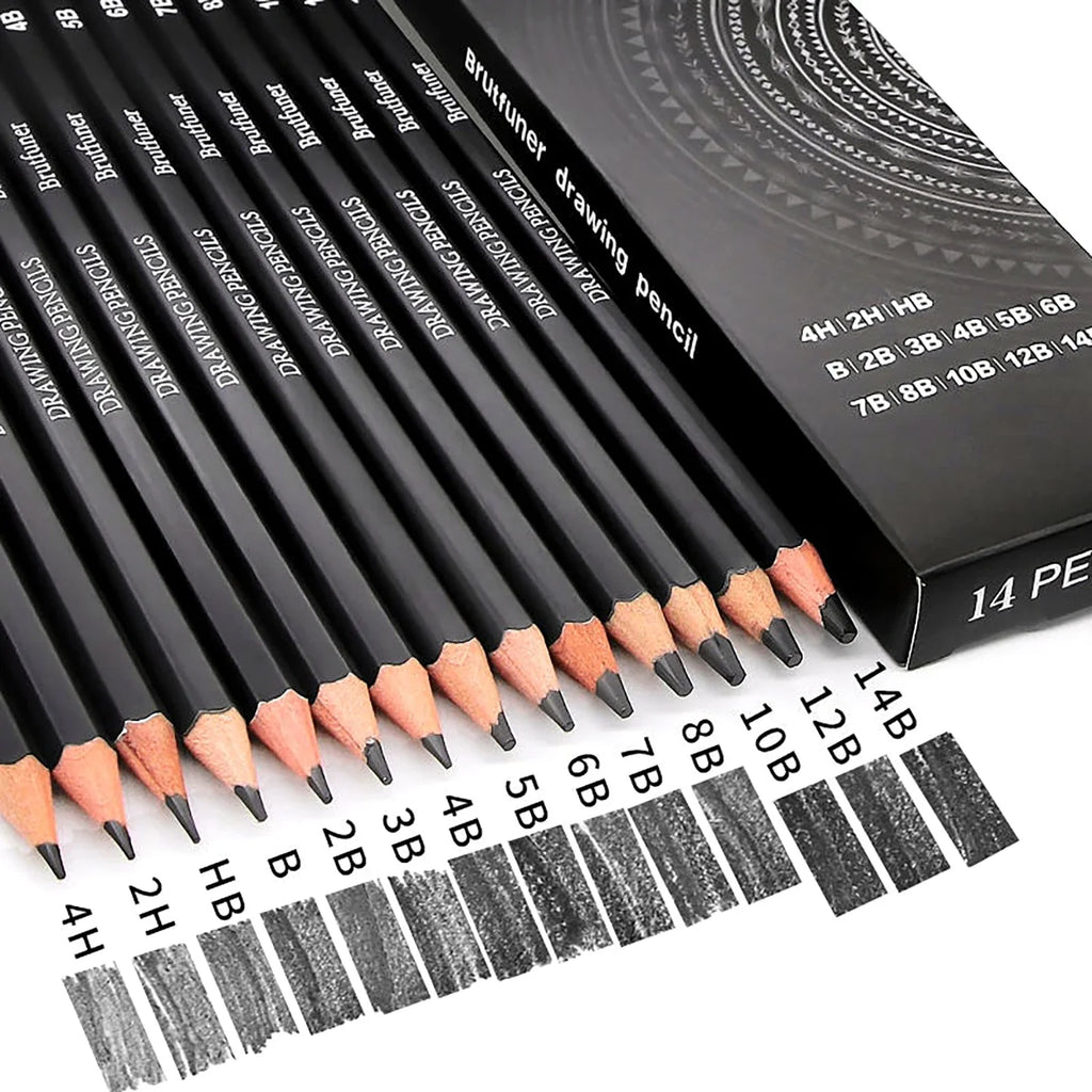 14/26/64/126 PCS Sketching Set, 3-Color Sketchbook, Blending Tools
