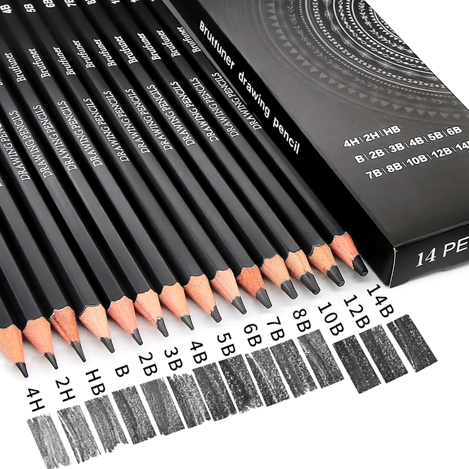 14/26/64/126 PCS Sketching Set, 3-Color Sketchbook, Blending Tools