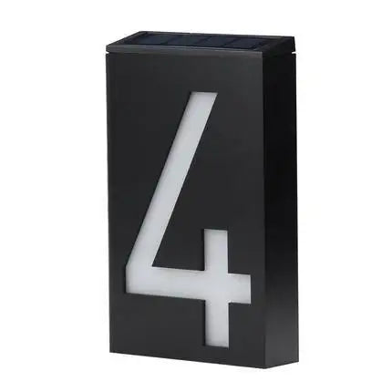 Solar Lights Black House Number