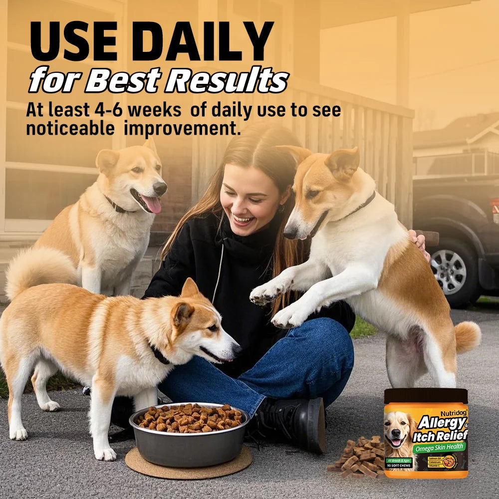Dog Itch Relief Chews Omega-3  90 PCS/Bottle