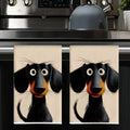 2-Pack Black Puppy Kitchen Towels