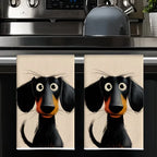 2-Pack Black Puppy Kitchen Towels