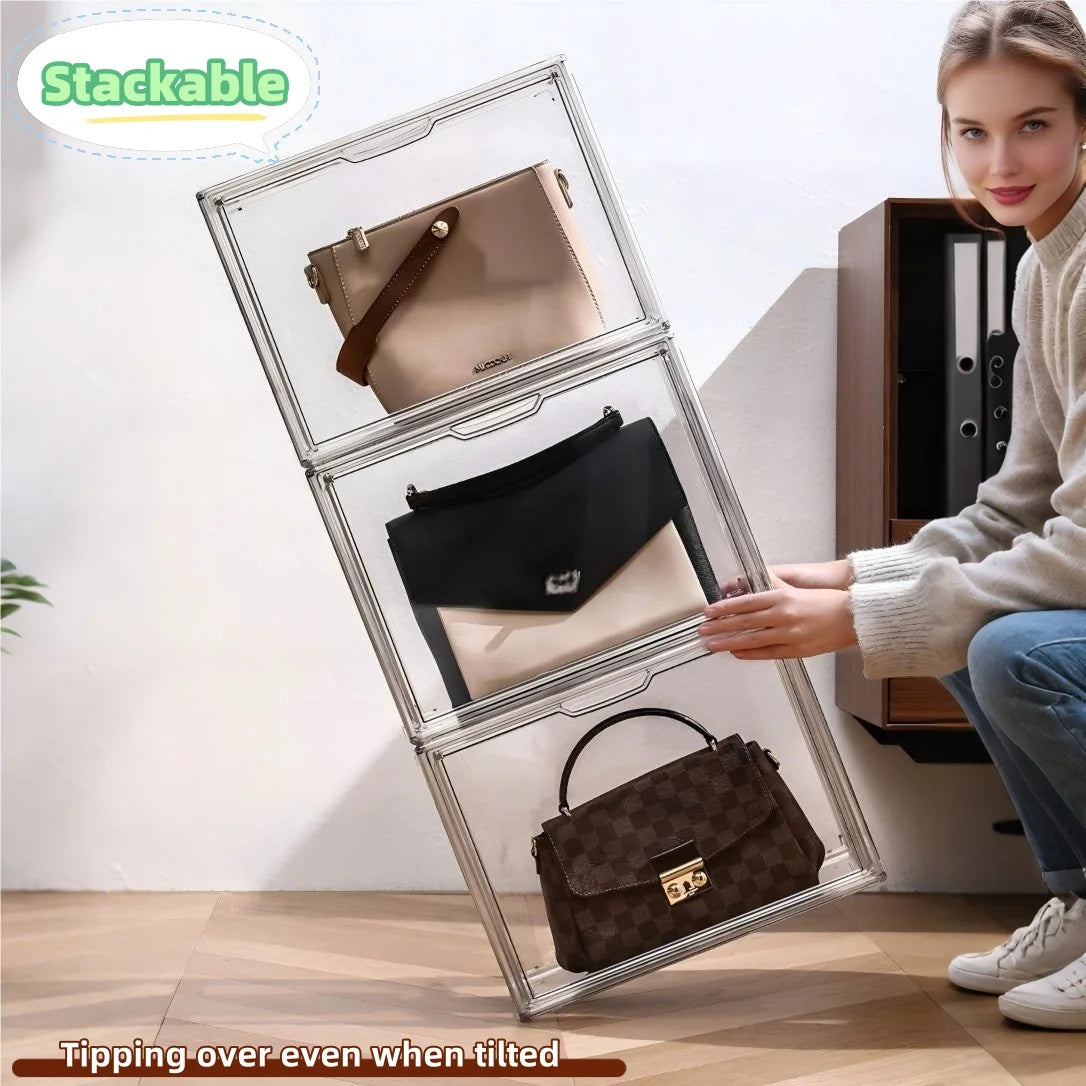 1pc/3pcs Clear Display Case Large Storage, Acrylic