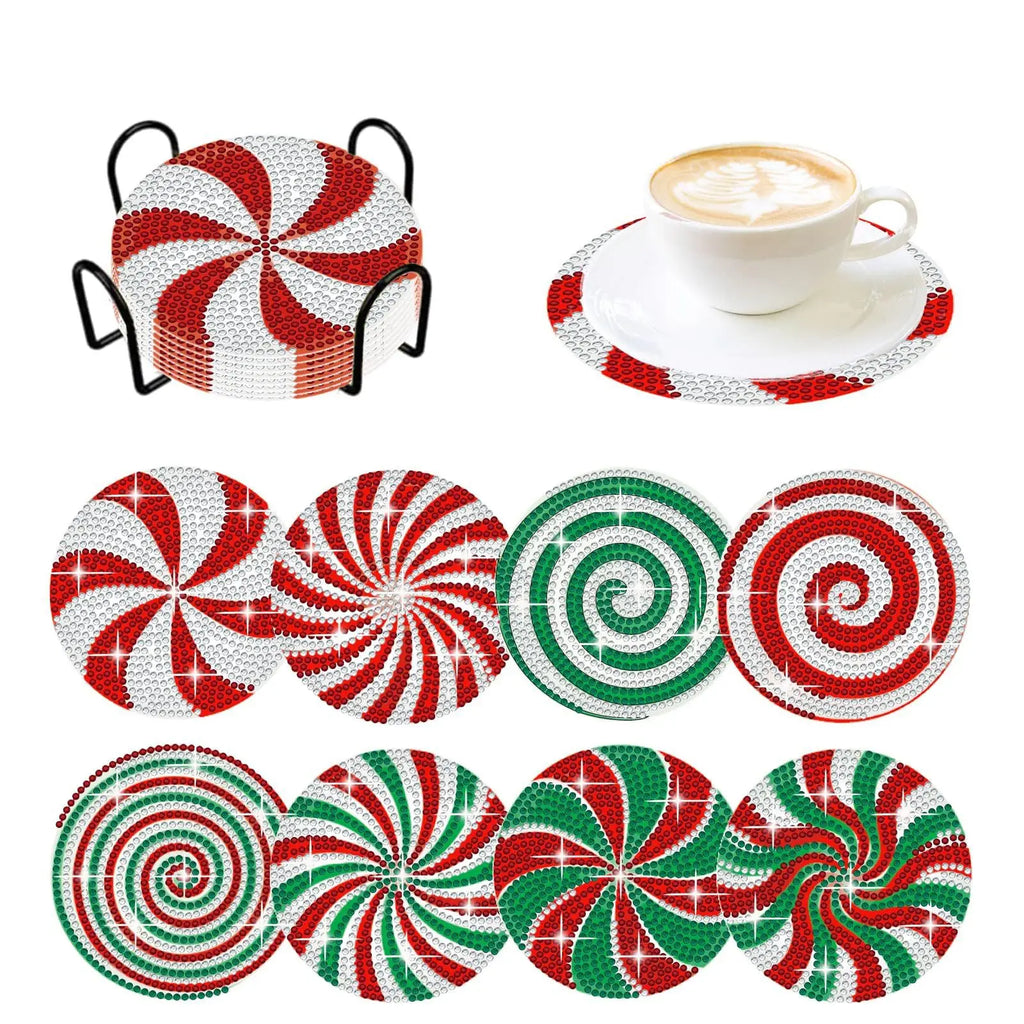 8pcs Diamond Coasters/ Holder Kits