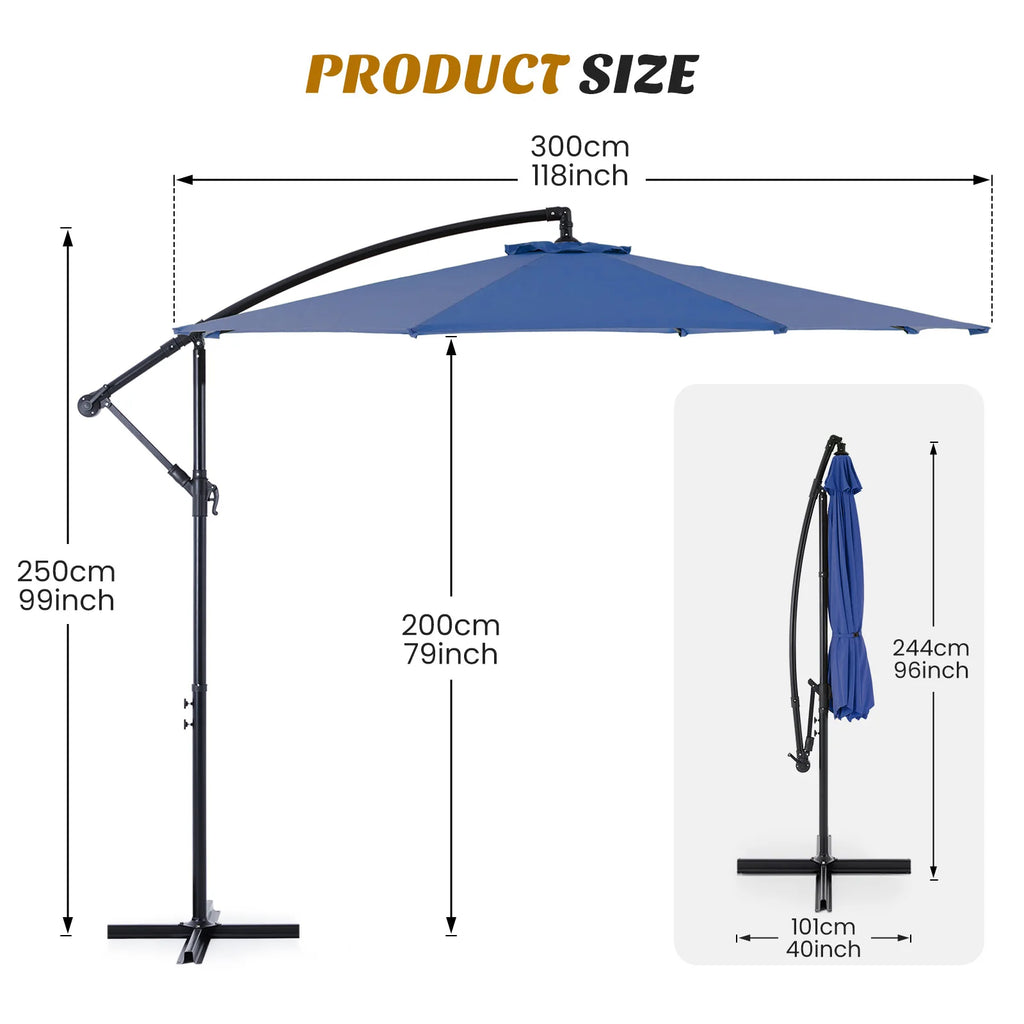 10FT  Patio Umbrella with Easy Tilt Adjustment