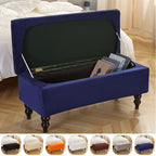 Velvet Storage Rectangle Ottoman
