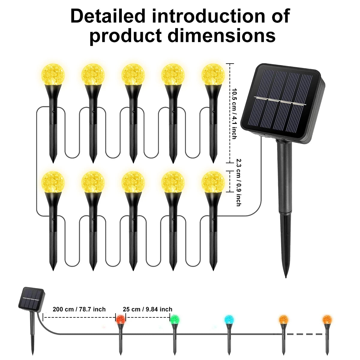 Solar Bubble Ball Pathway Lights, Outdoor