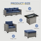 6-Piece Set, Pit,6000BTU Heater