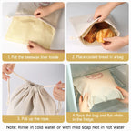 2PCS Beeswax Linen Bread Bags