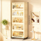 3/4/5-Tier Foldable Cabinet - Plastic Lidded Storage Box