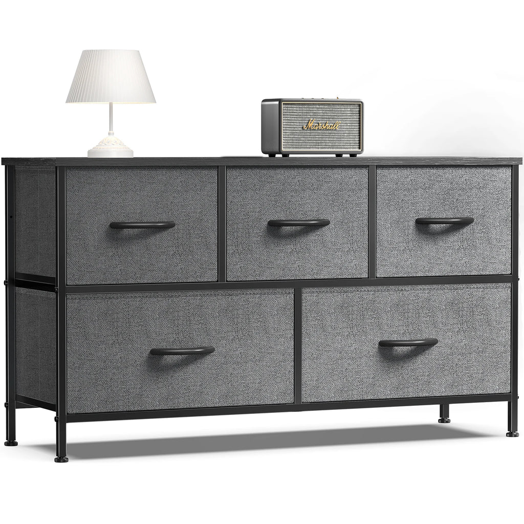Display Cabinet / 5 Fabric Drawers