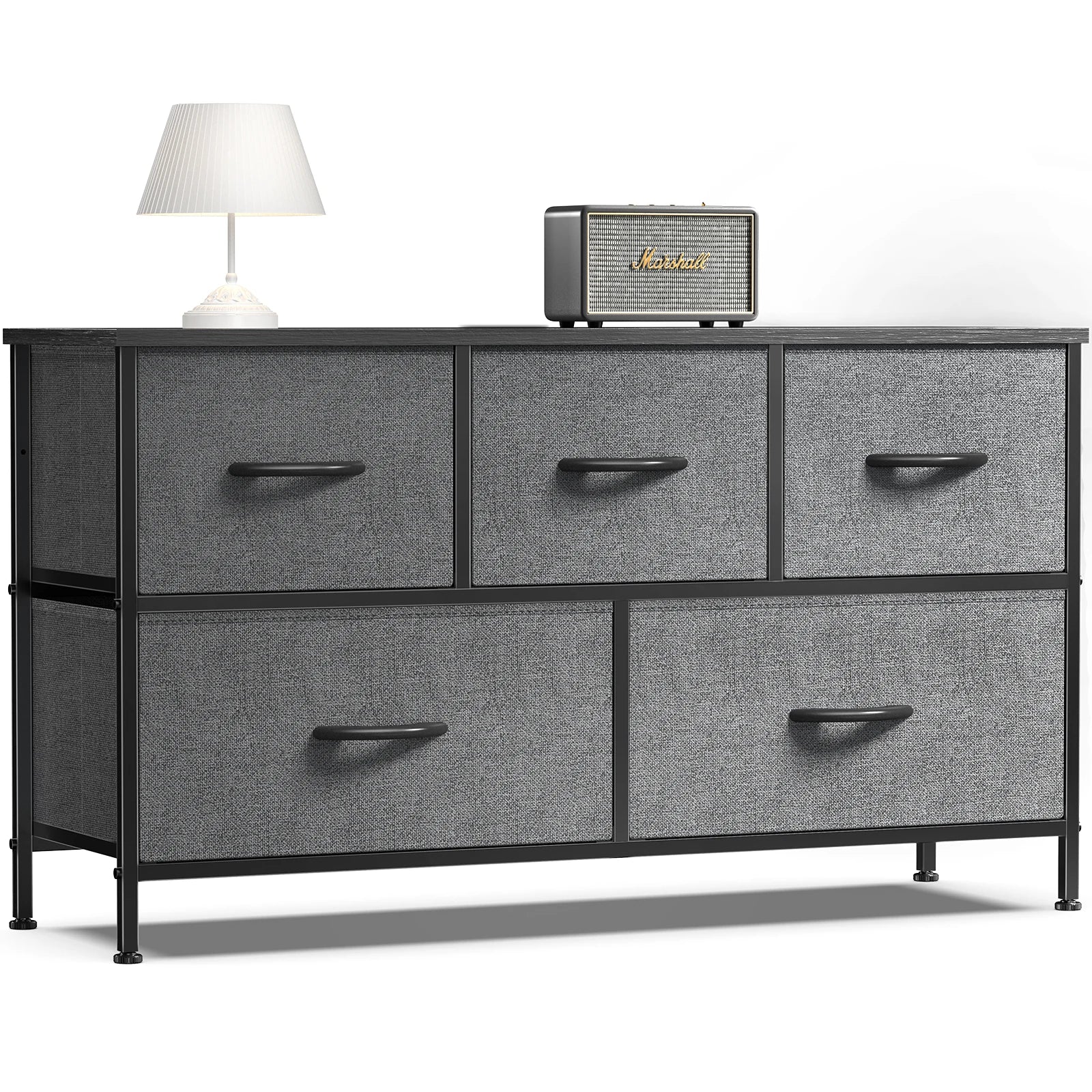 Display Cabinet / 5 Fabric Drawers