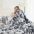 1pc Weighted 6 lbs Faux Rabbit Blanket