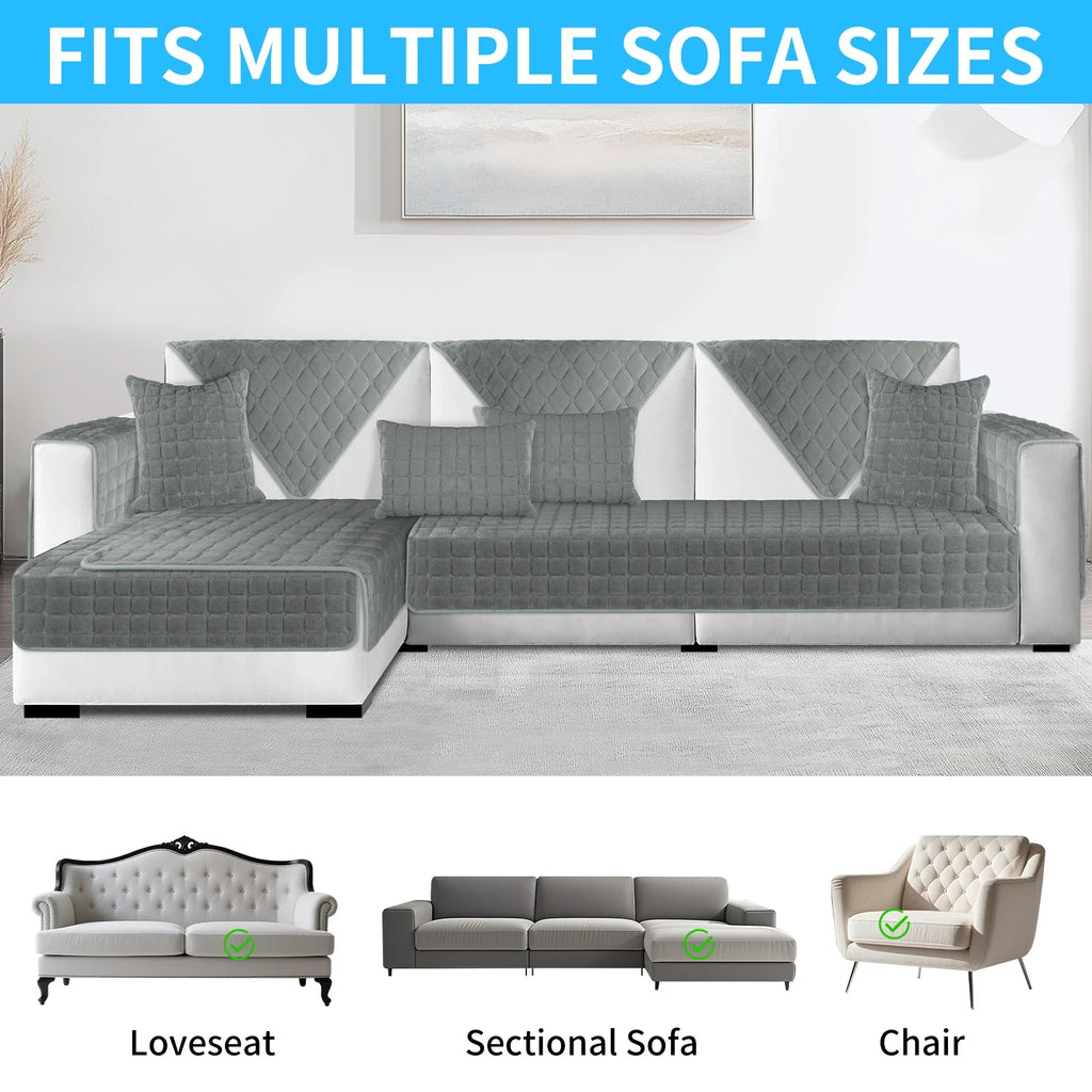 Flannel Quilted Sofa Covers