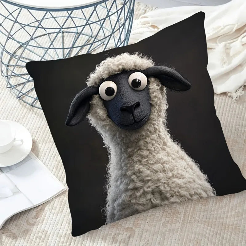 Cute Cartoon Sheep Pillow Cover