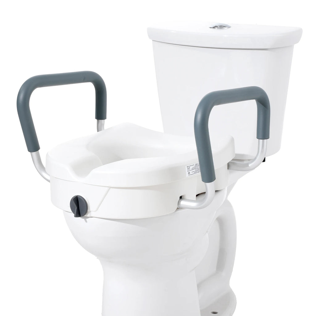 Raised Toilet Seat  Round , Elongated Toilet, Twist Lock