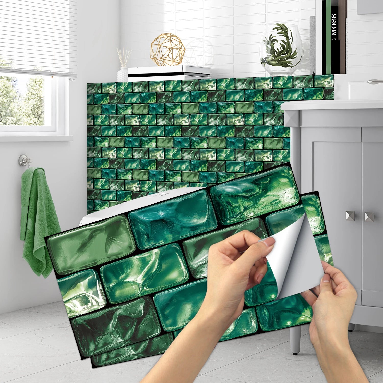 Vintage Faux Wall Tile Self-Adhesive Decal