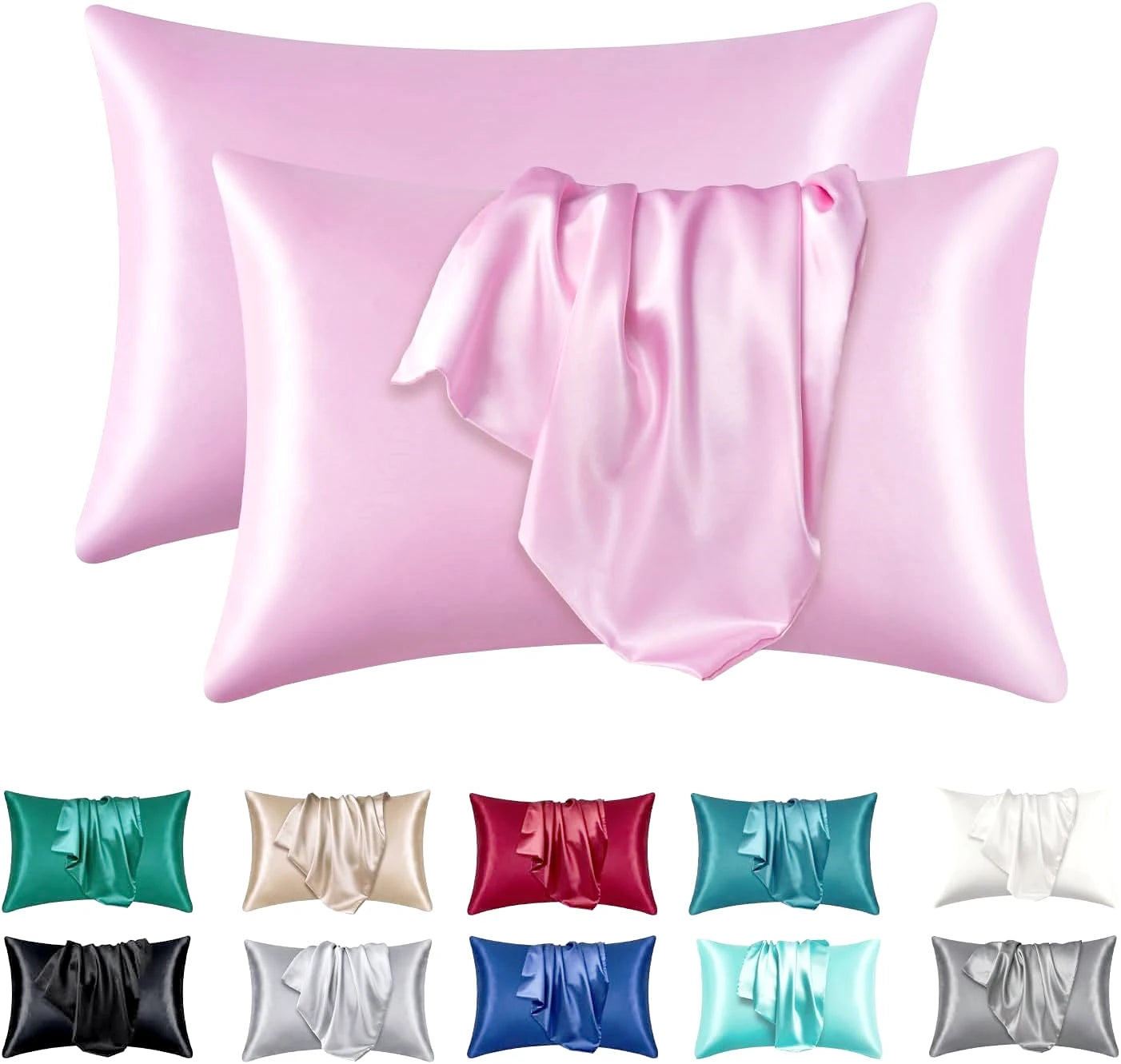 2pcs Satin Silk Pillowcase