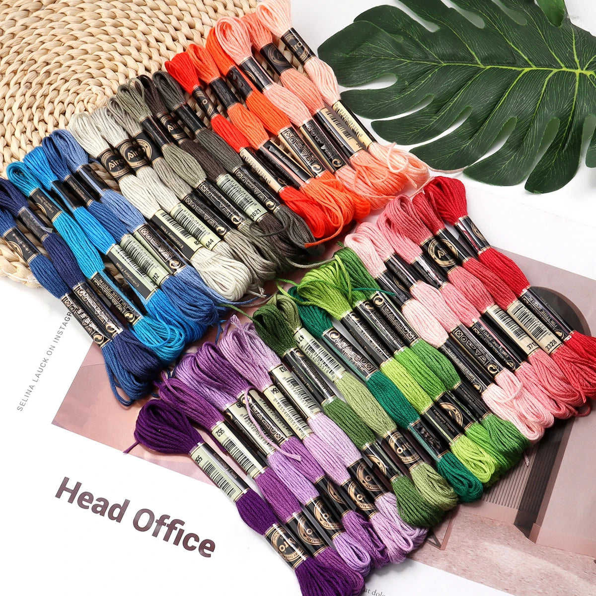 6pcs/lot Colorful Polyester Embroidery Thread