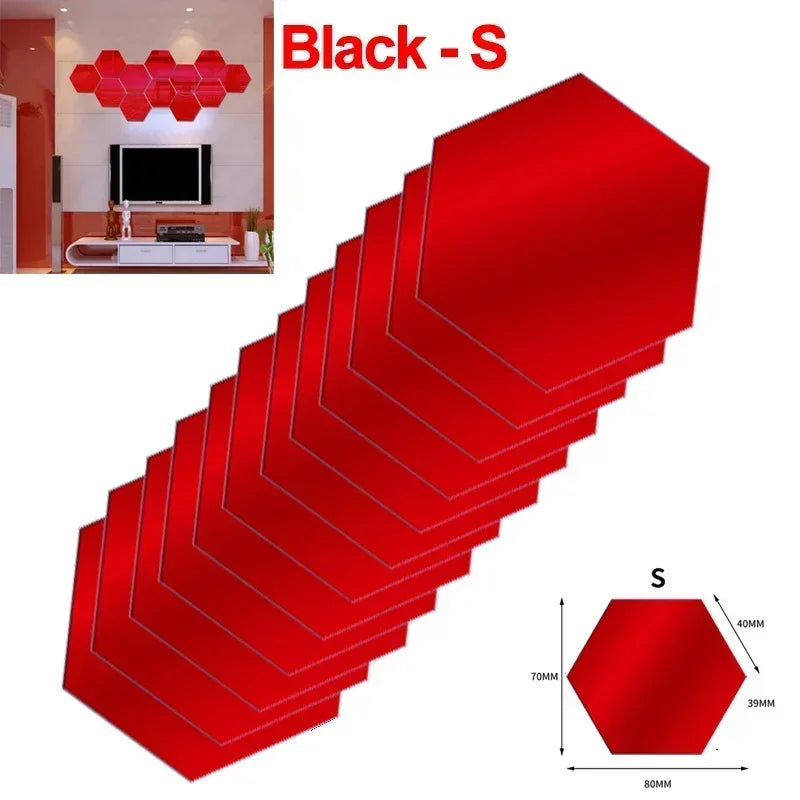 Hexagon Acrylic Mirror Wall Sticker