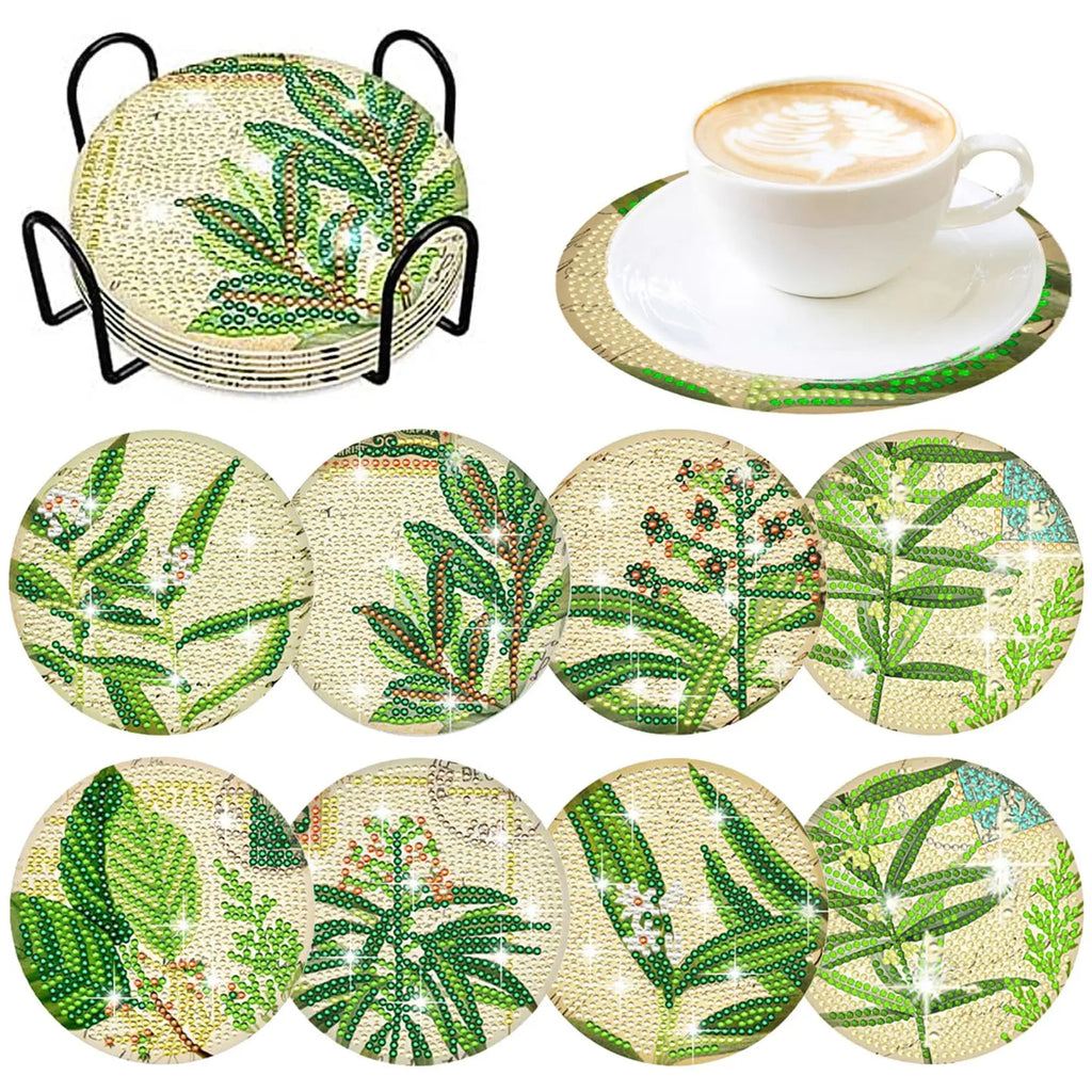 8pcs Diamond Coasters/ Holder Kits