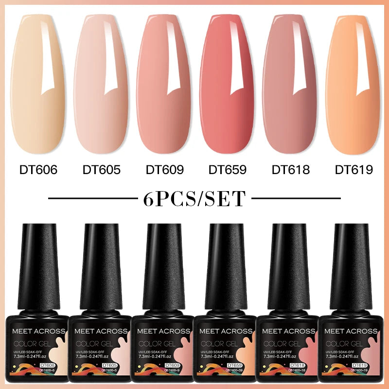 6pc Nail Gel Polish Set