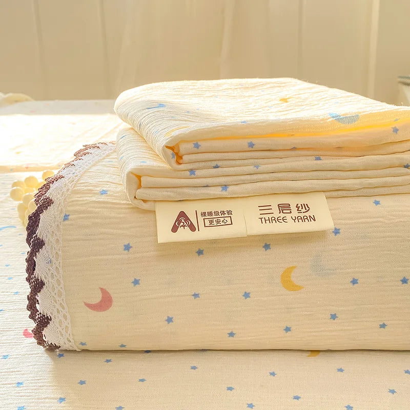 Bed Sheet with Lace Trim