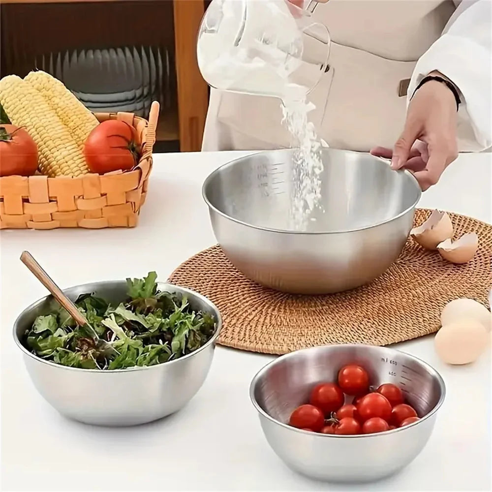 1-3 Stainless Steel Bowl Set with Scale