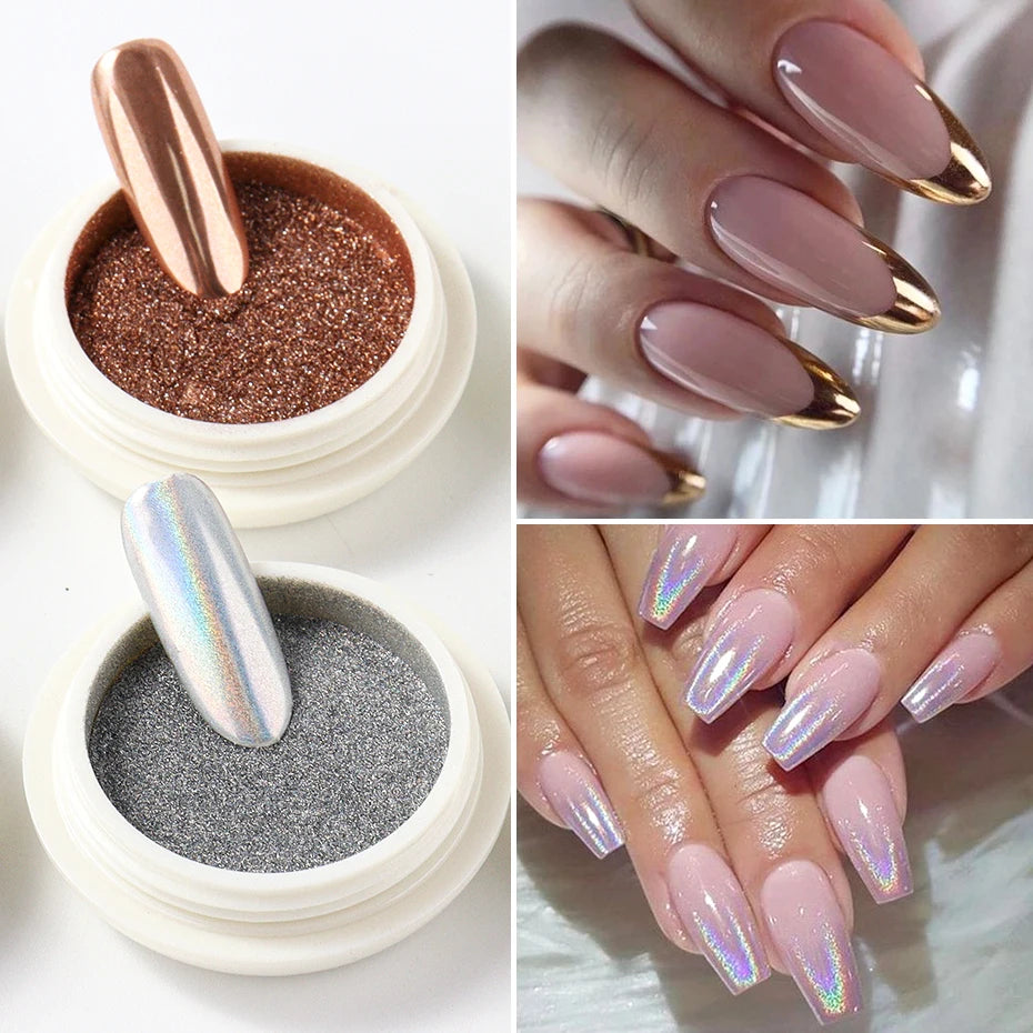 6pcs Chrome Mirror Nail Powder