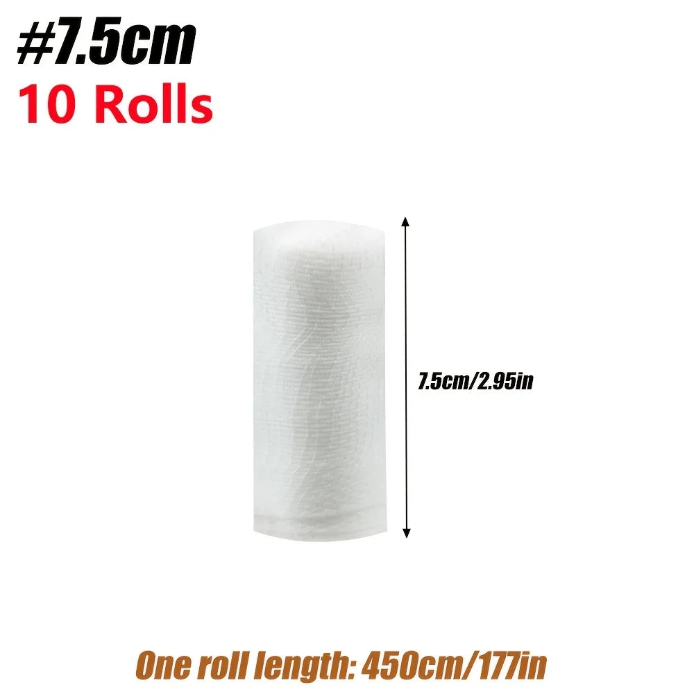 10 Rolls Breathable Gauze Bandage Rolls