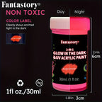 Acrylic Paint Set, 10 Neon / Glow in the Dark