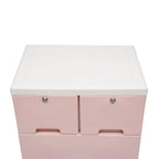 Pink Storage Cabinet/ 6 Drawers/ Lock