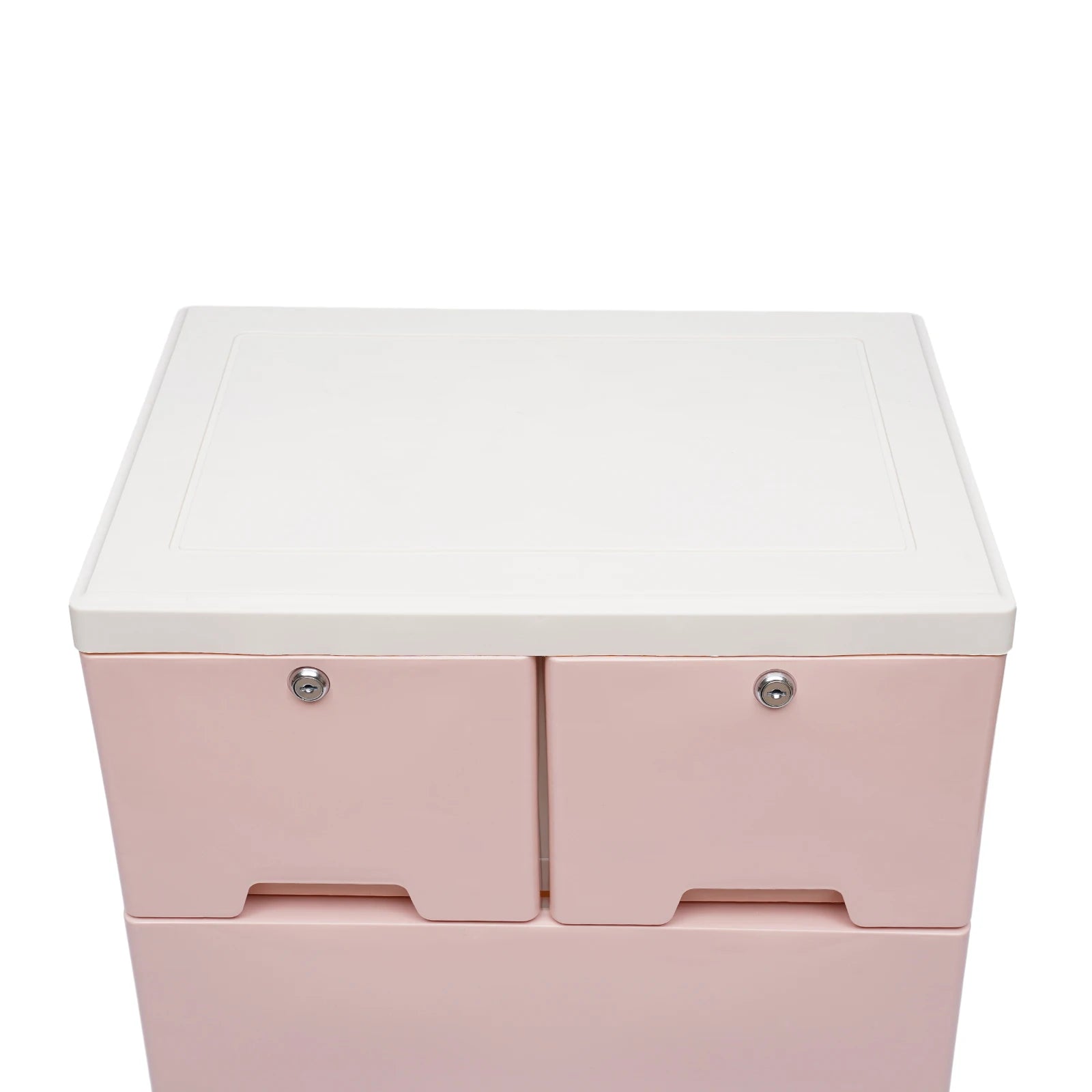 Pink Storage Cabinet/ 6 Drawers/ Lock