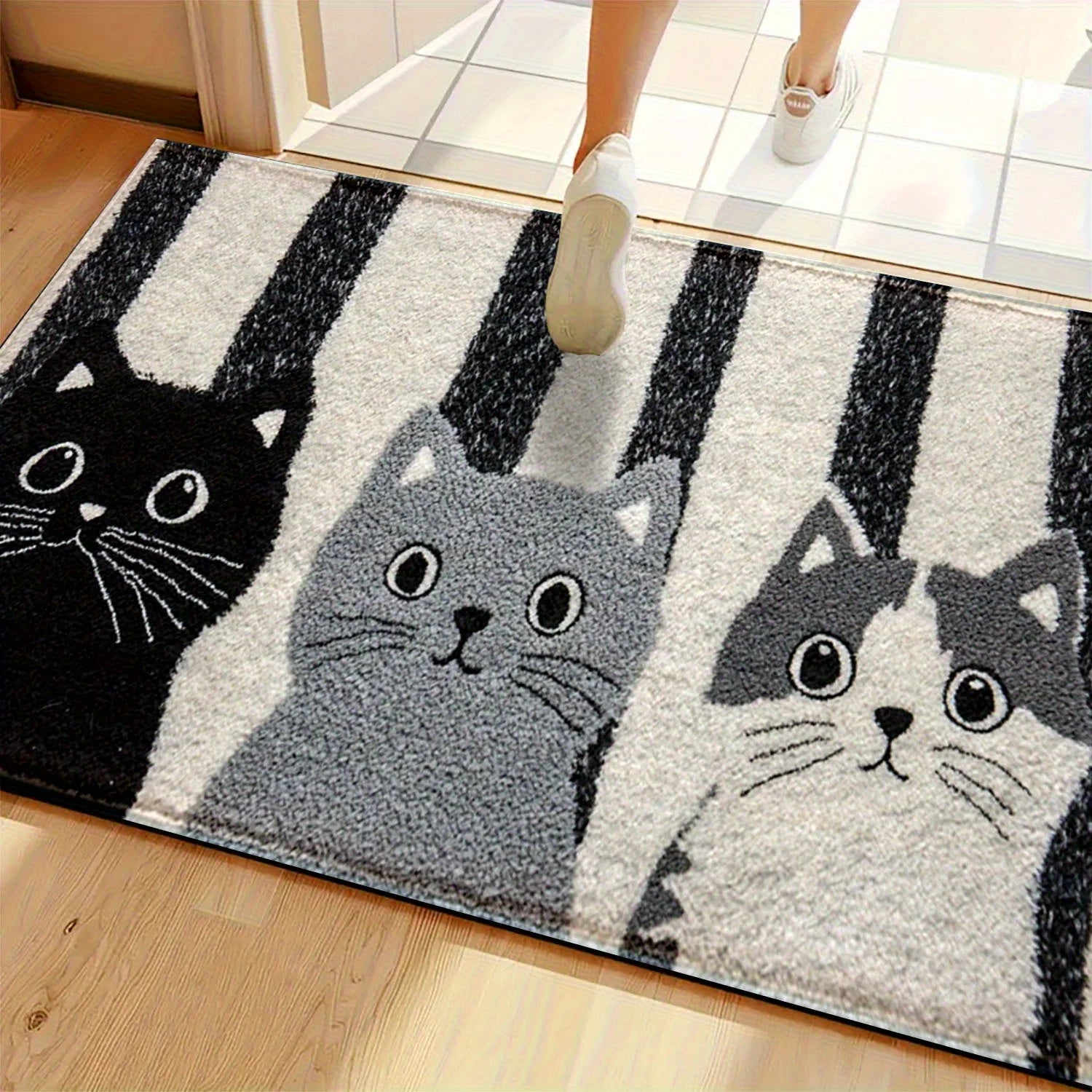 Striped Cat Carpet Doormat