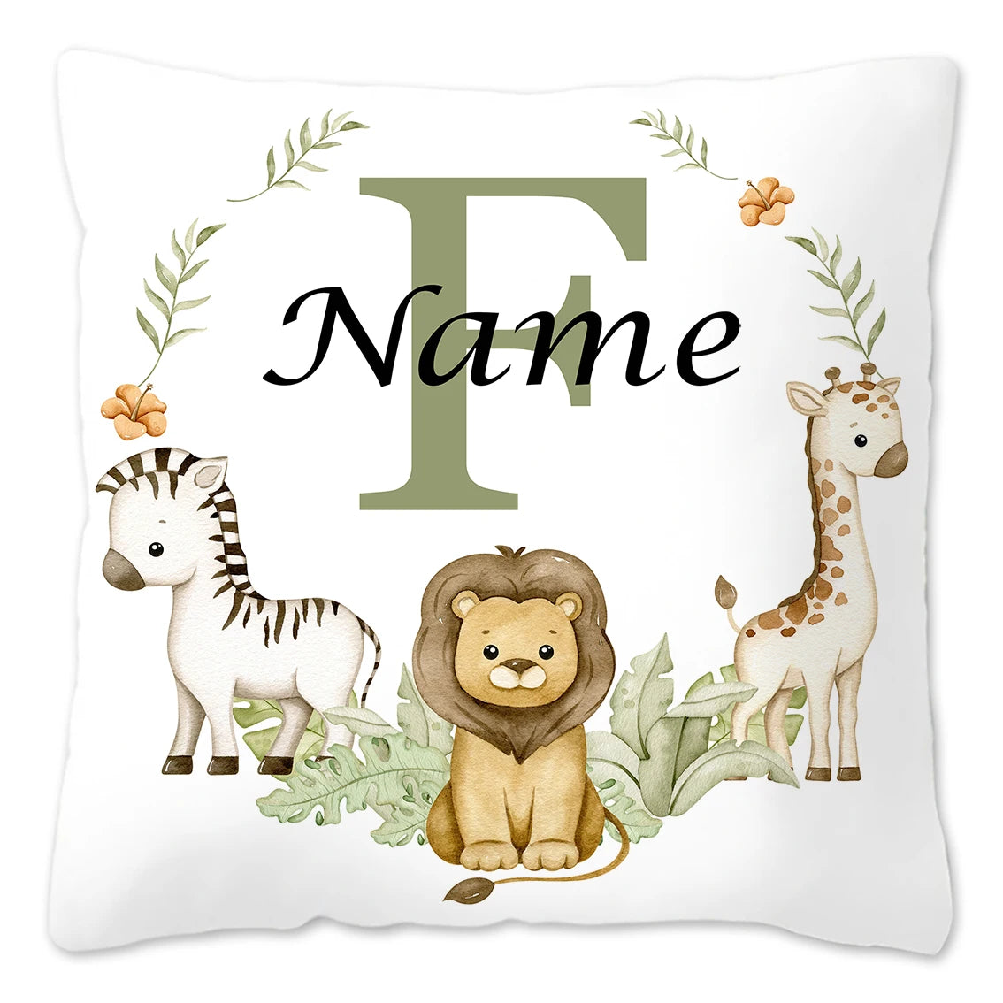 Animal with Name Pillow Case, Personalized