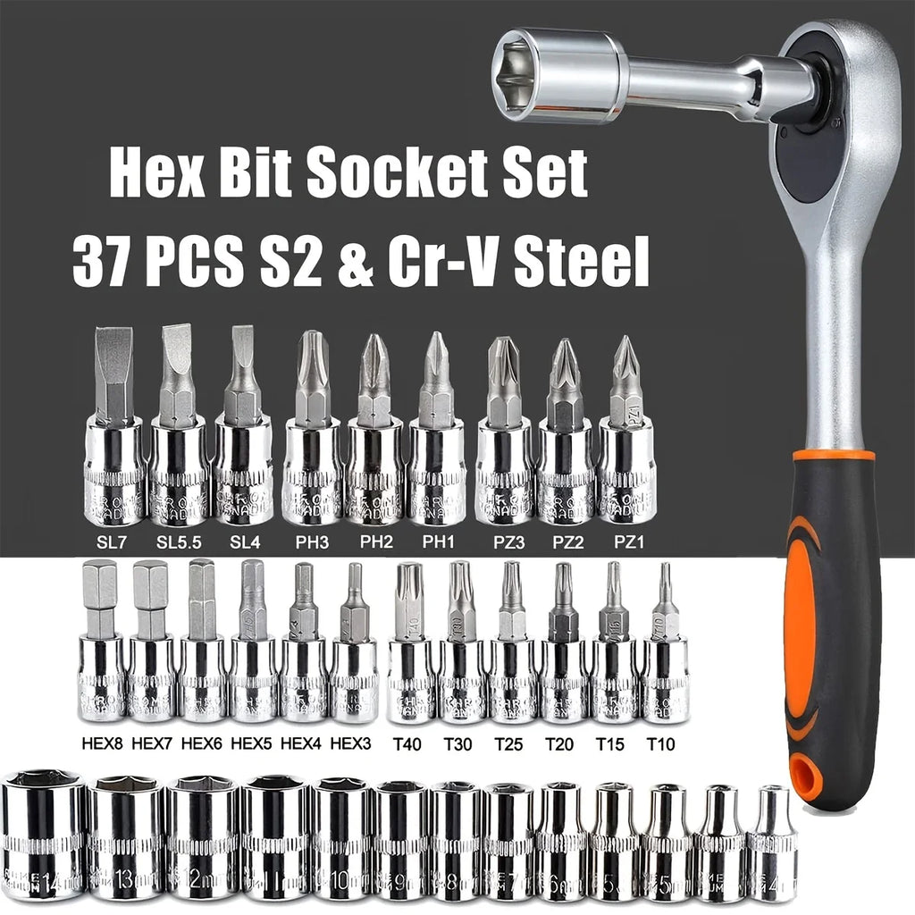 46Pcs  Mechanic Bit Socket Set
