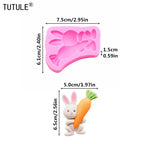 Bunny with flowers Silicone Mold
