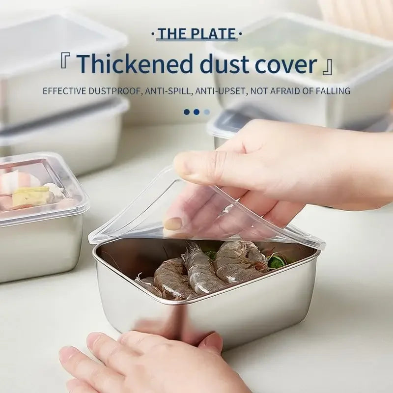 Stainless Steel Food Storage Container, Lid