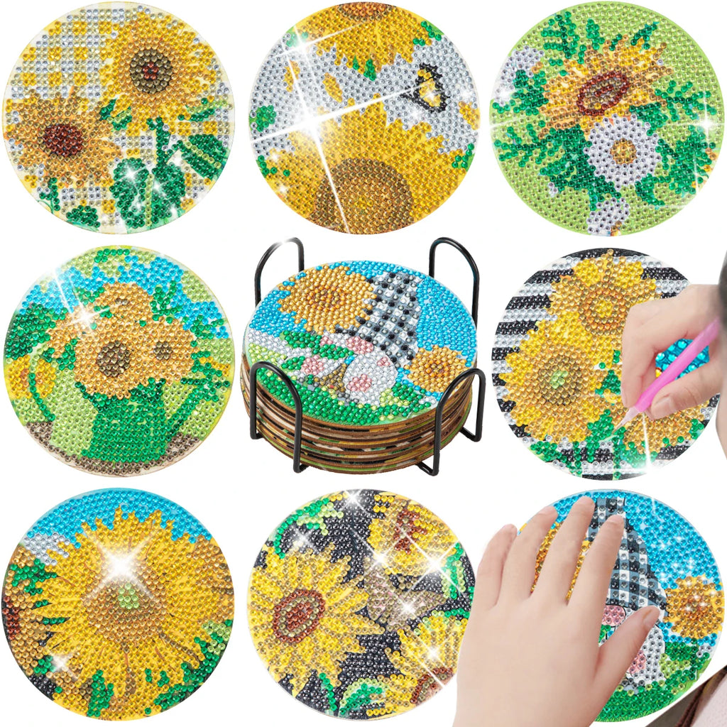 8pc/sets Diamond Painting Coasters