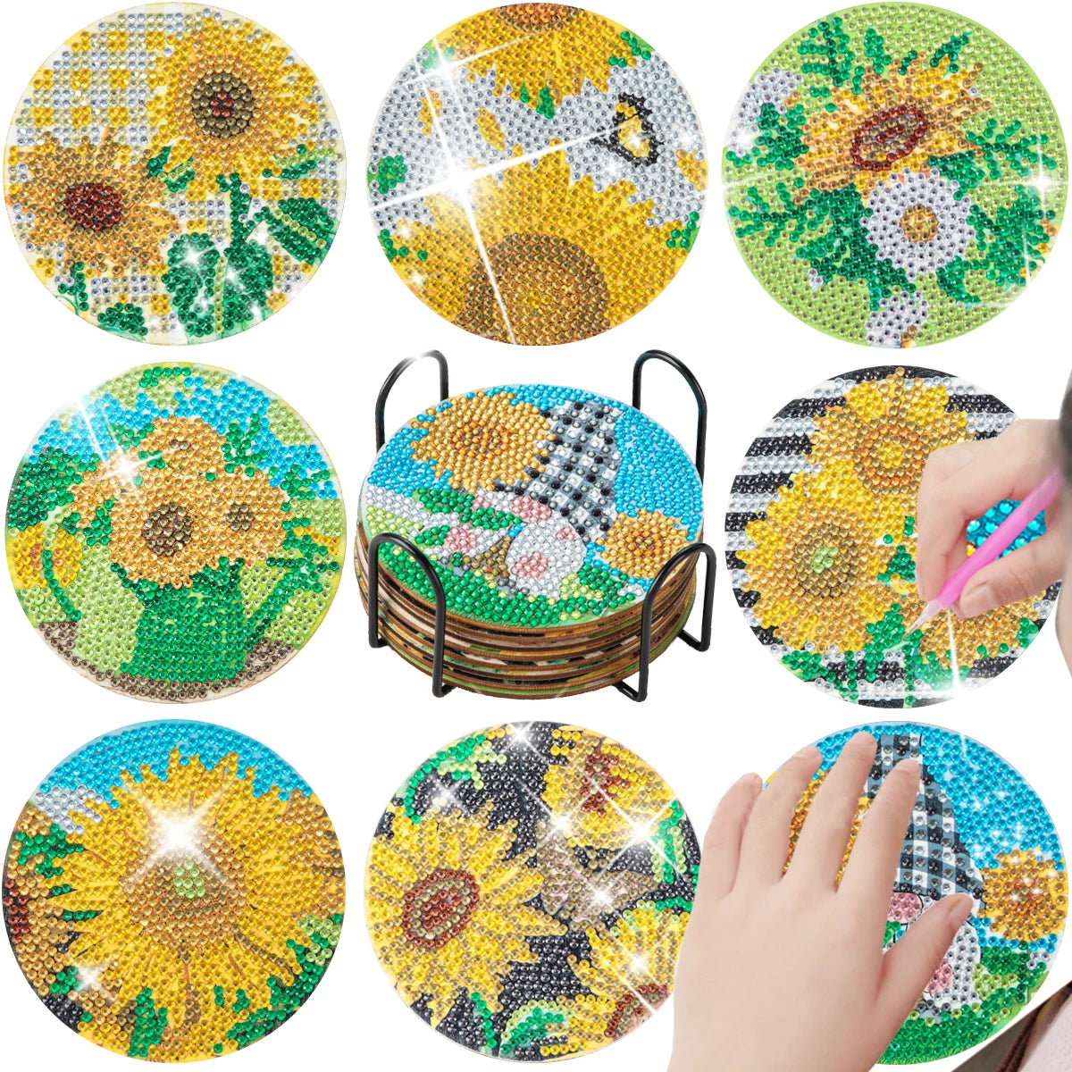 8pc/sets Diamond Painting Coasters
