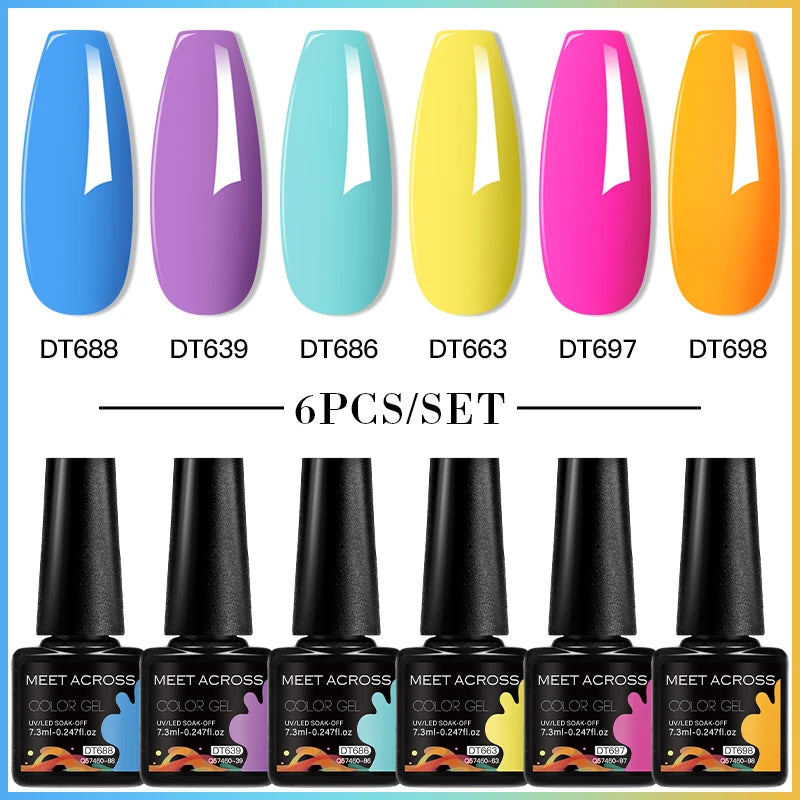 6pc Nail Gel Polish Set