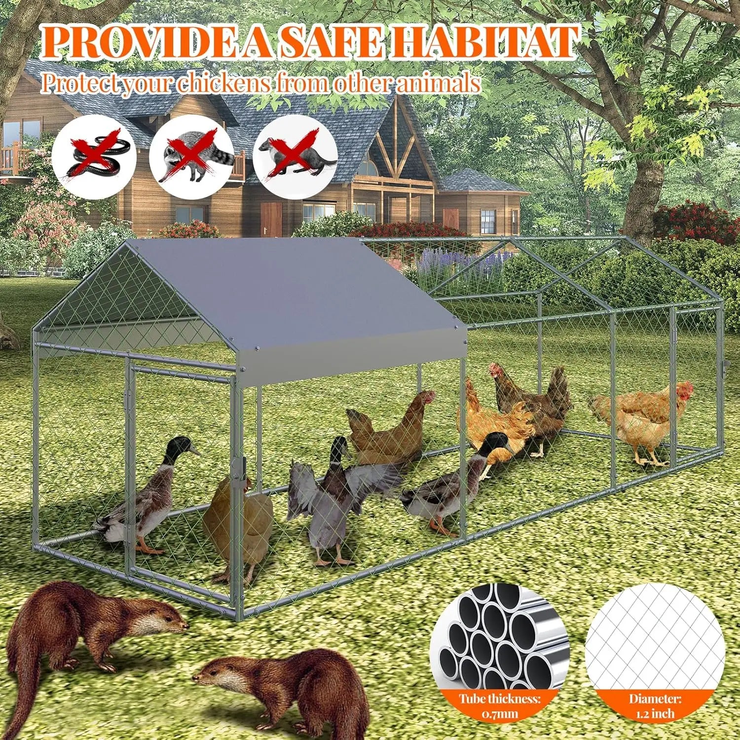 120"x40"x40" Large Walk-in Metal Cage