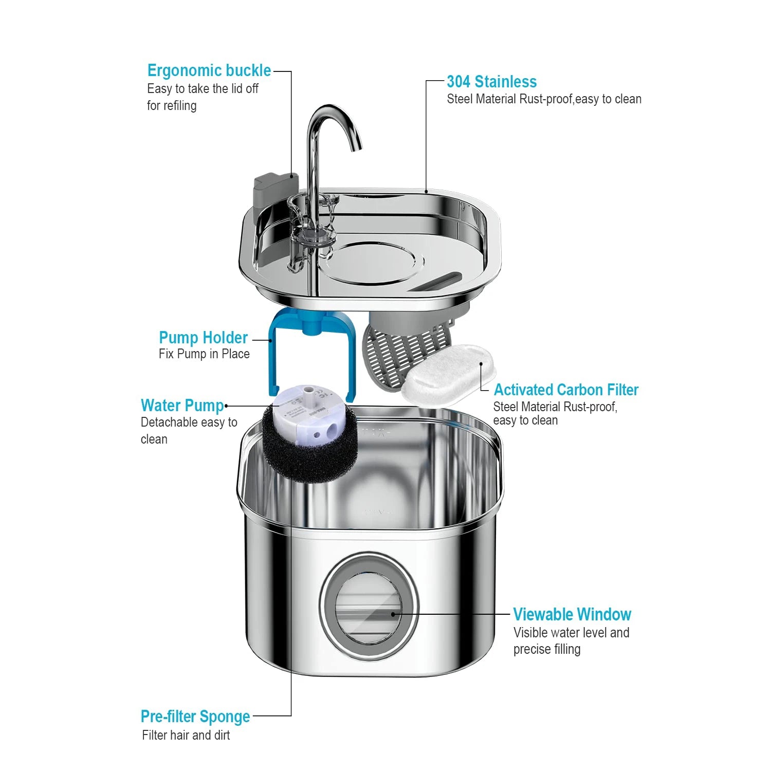 Stainless Steel Pet Water