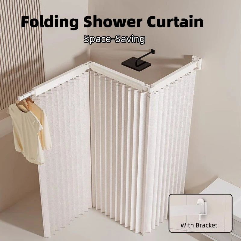 Folding Rod Shower Curtain Partition