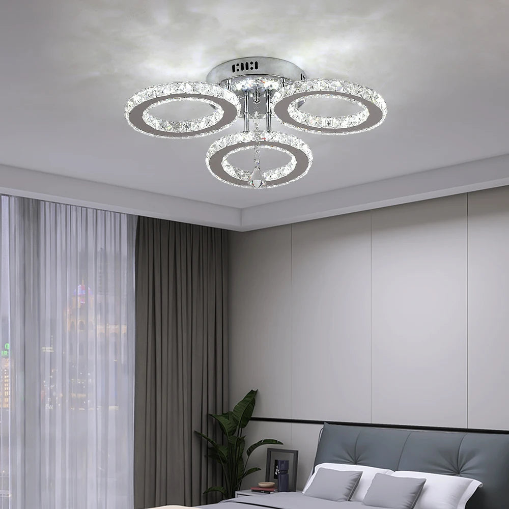 Crystal Led  Remote Control Modern Chandelier