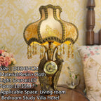 European Clock Peacock Lamp