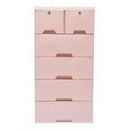 Pink Storage Cabinet/ 6 Drawers/ Lock